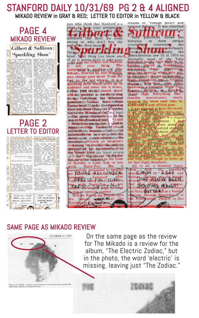 Mikado-Zodiac Killer coincidences